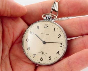 Molnija open face vintage Soviet pocket watch