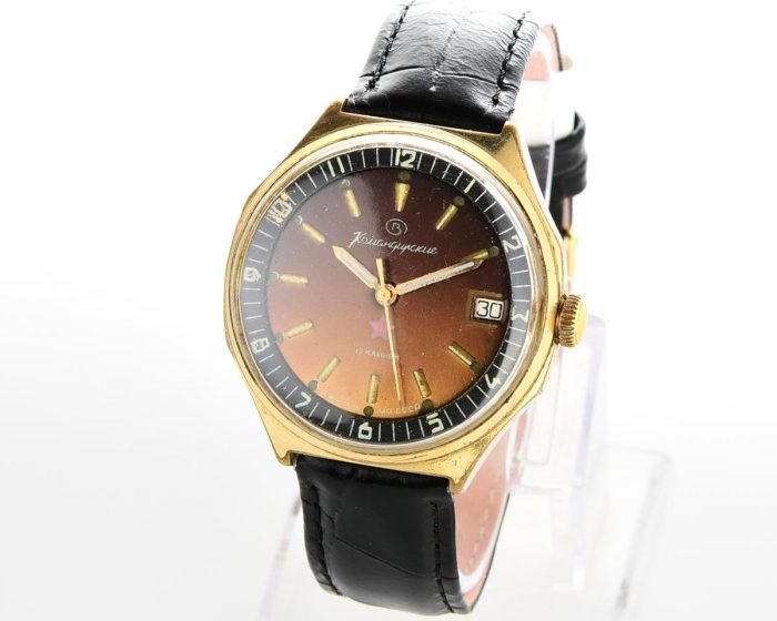Soviet gold-plated Vostok Komandirskie mechanical watch - Zakaz MO CCCP!