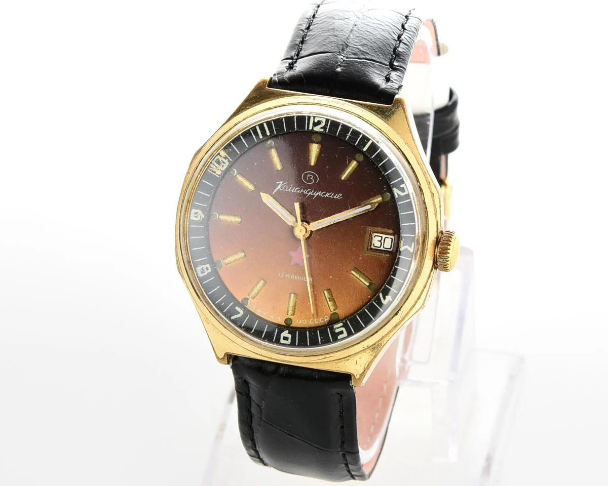 Soviet gold-plated Vostok Komandirskie mechanical watch - Zakaz MO CCCP!