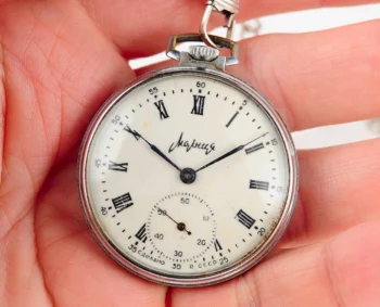 Molnija open face vintage Soviet pocket watch with precision balance!