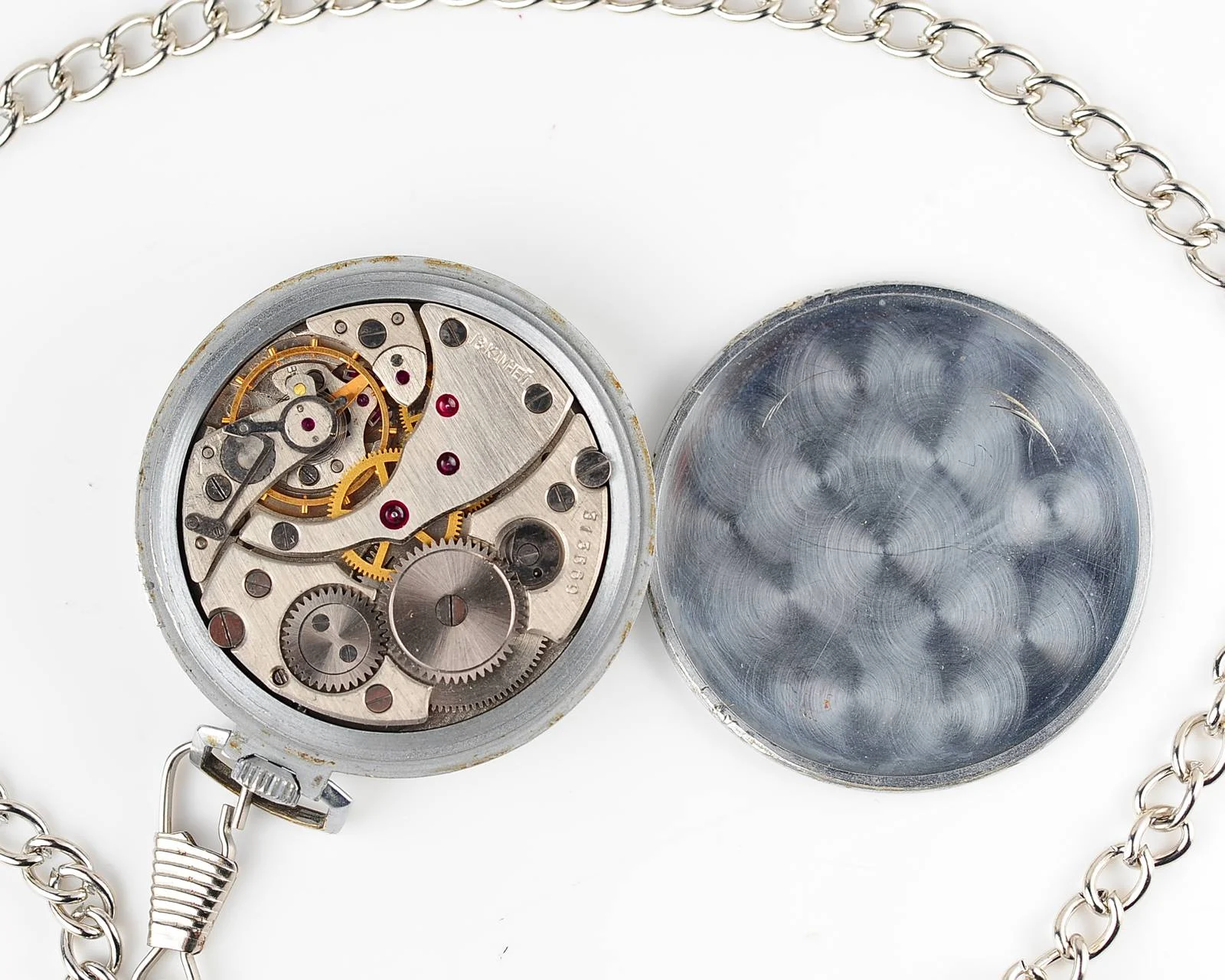 Molnija open face vintage Soviet pocket watch with precision balance!