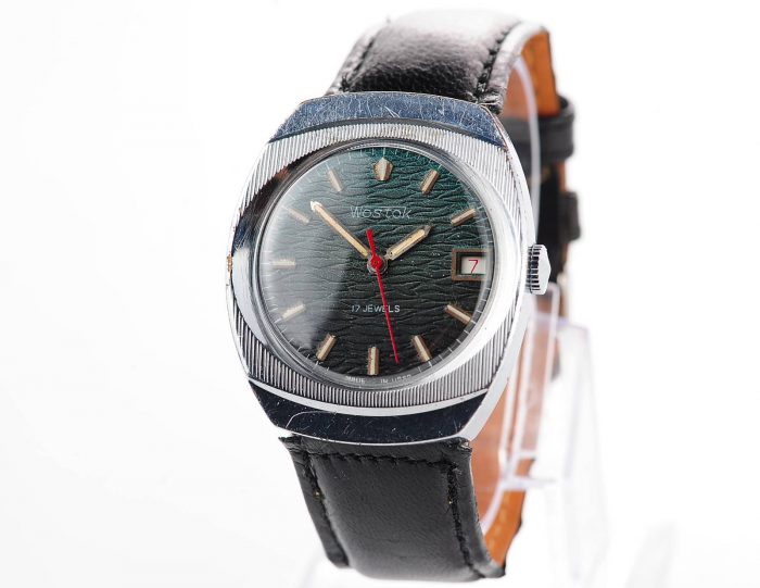 Export Wostok (Vostok) mechanical watch with beautiful textured teal dial