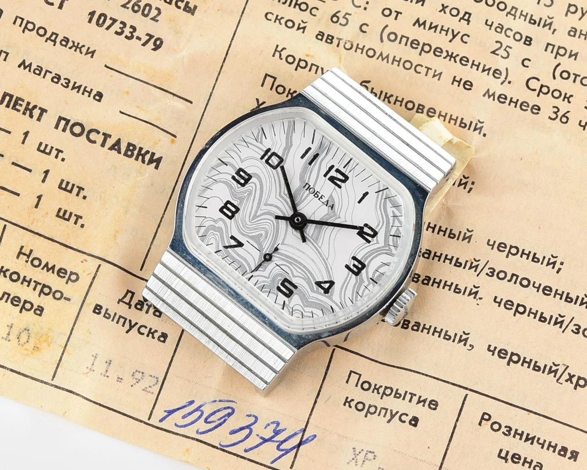 Soviet mechanical Pobeda watch in box – New Old Stock (NOS)!