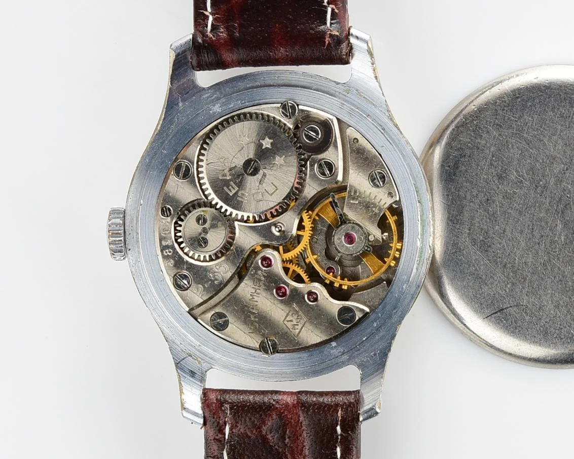 Vintage mechanical Pobeda wristwatch, the 2nd quarter of 1955
