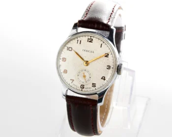 Vintage Soviet mechanical Pobeda wrist watch, 4th quarter of 1953