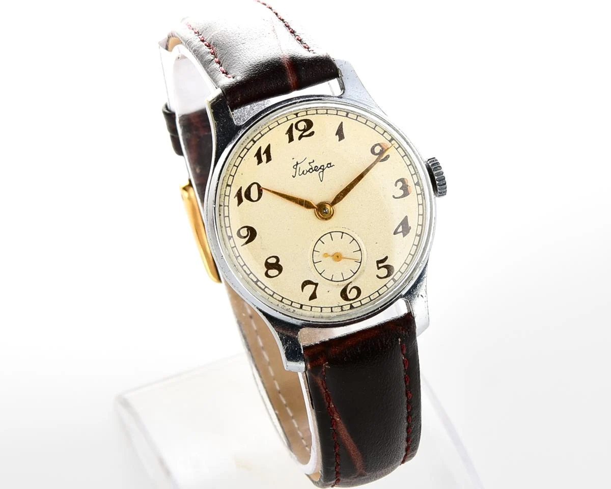 Vintage Soviet mechanical watch Pobeda, 1st quarter 1957