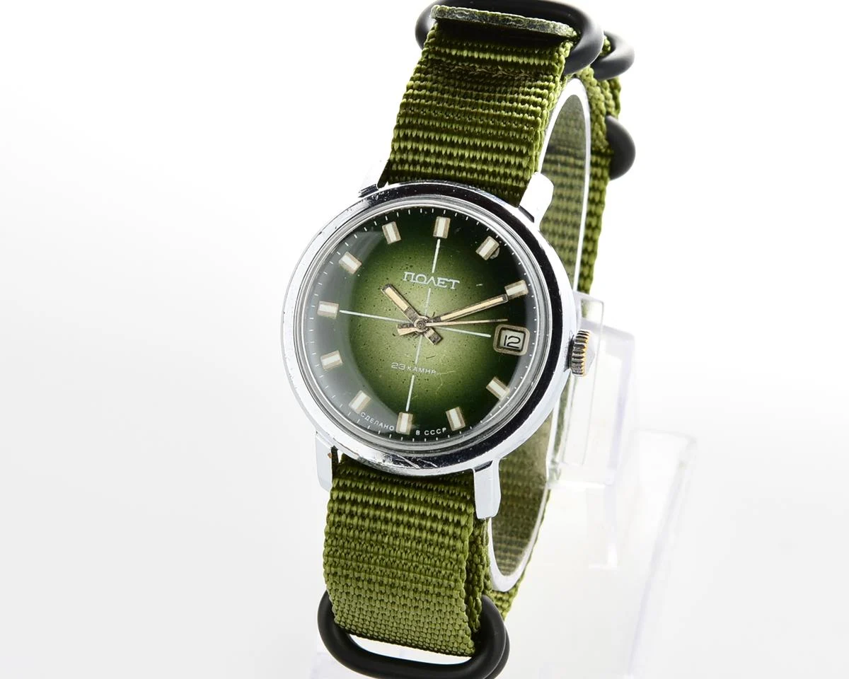 Soviet Poljot mechanical wrist watch with automatic self-winding movement
