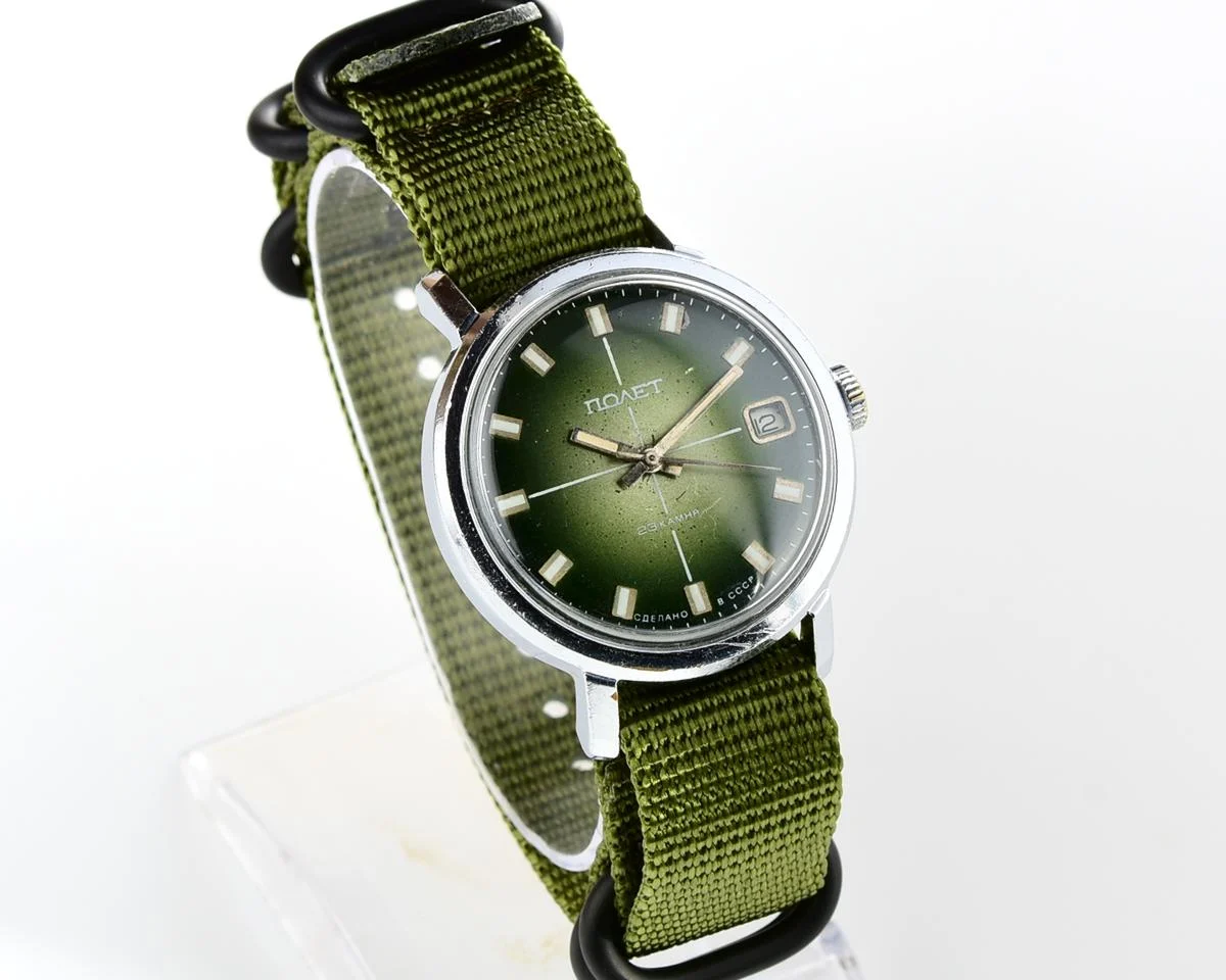 Soviet Poljot mechanical wrist watch with automatic self-winding movement