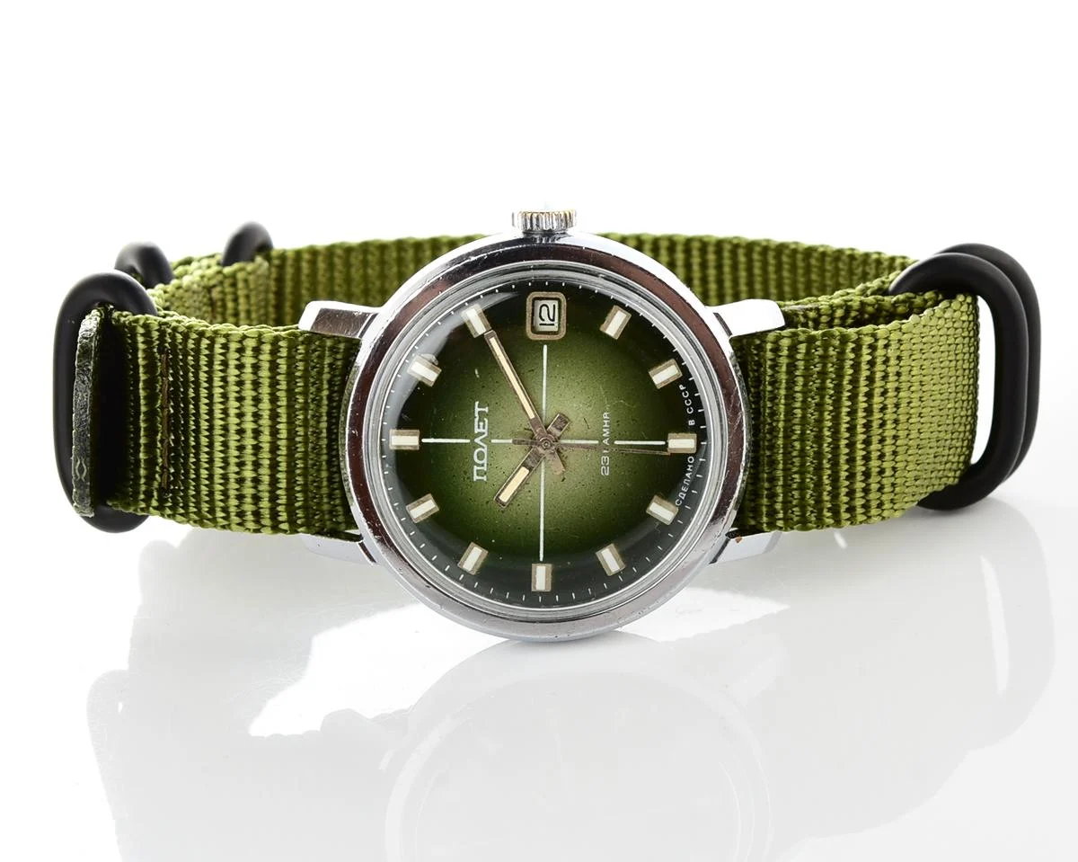 Soviet Poljot mechanical wrist watch with automatic self-winding movement