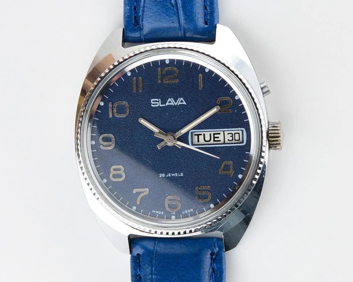 Slava vintage Soviet mechanical wristwatch
