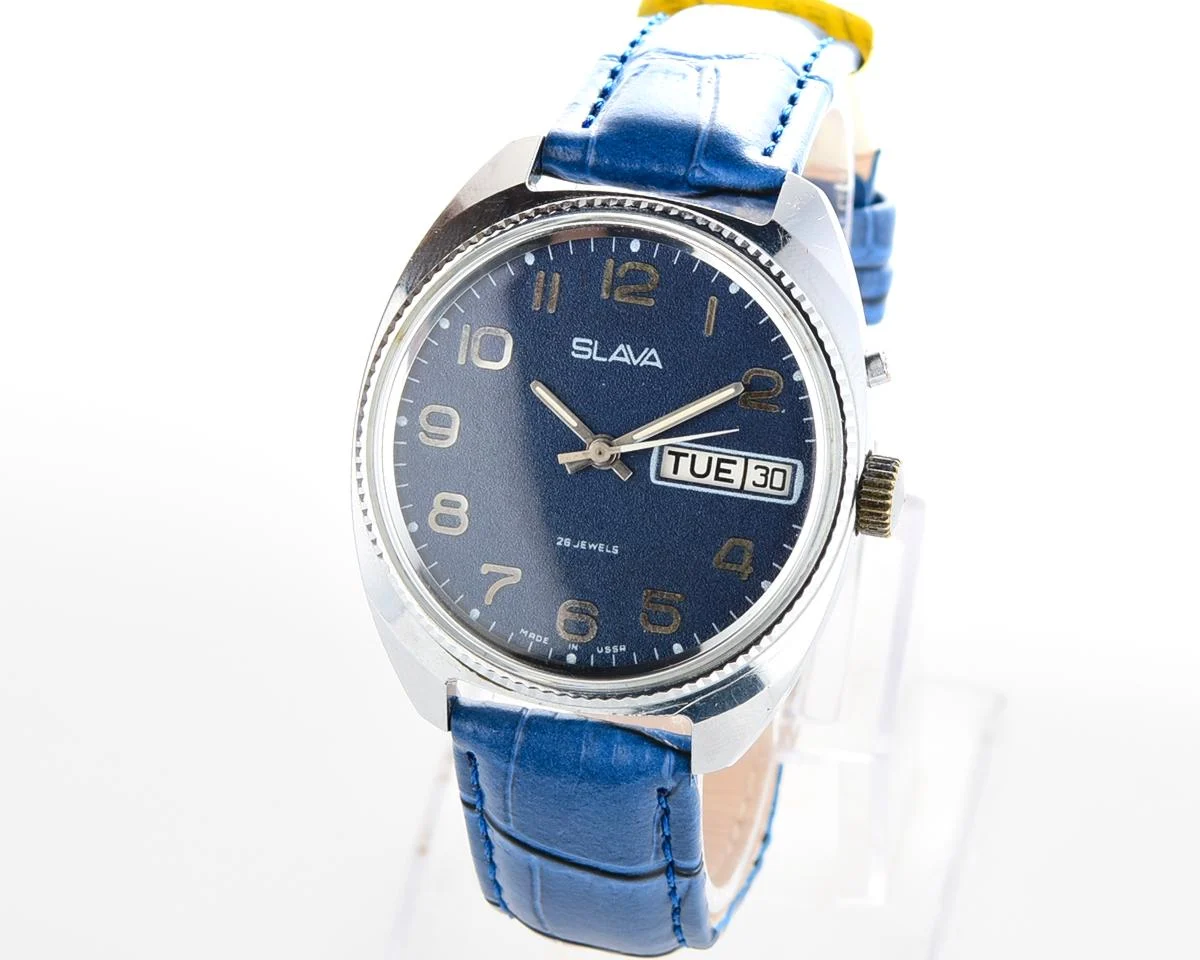 Slava vintage Soviet mechanical wristwatch