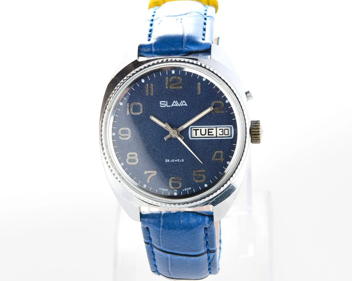 Slava vintage Soviet mechanical wristwatch