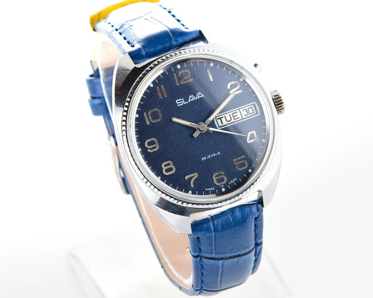 Slava vintage Soviet mechanical wristwatch