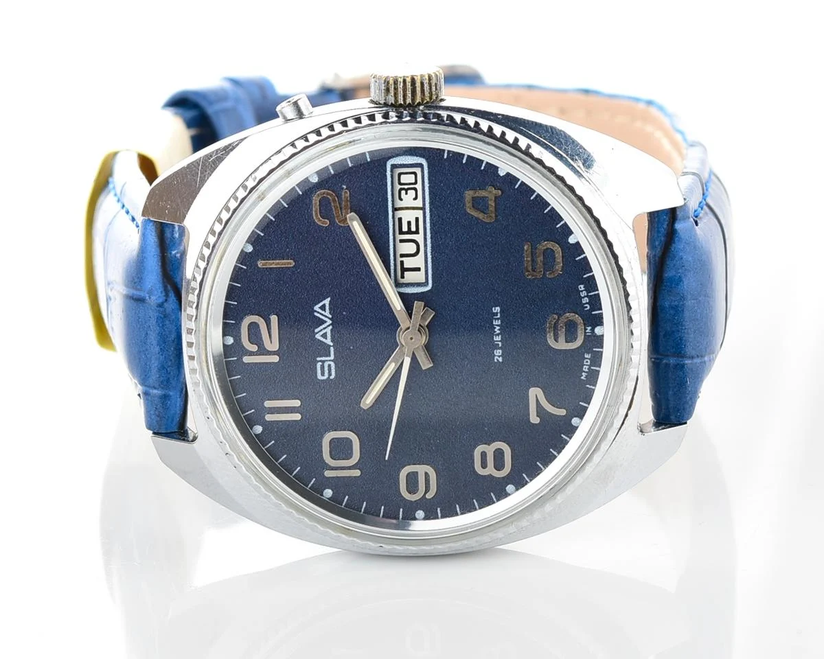 Slava vintage Soviet mechanical wristwatch