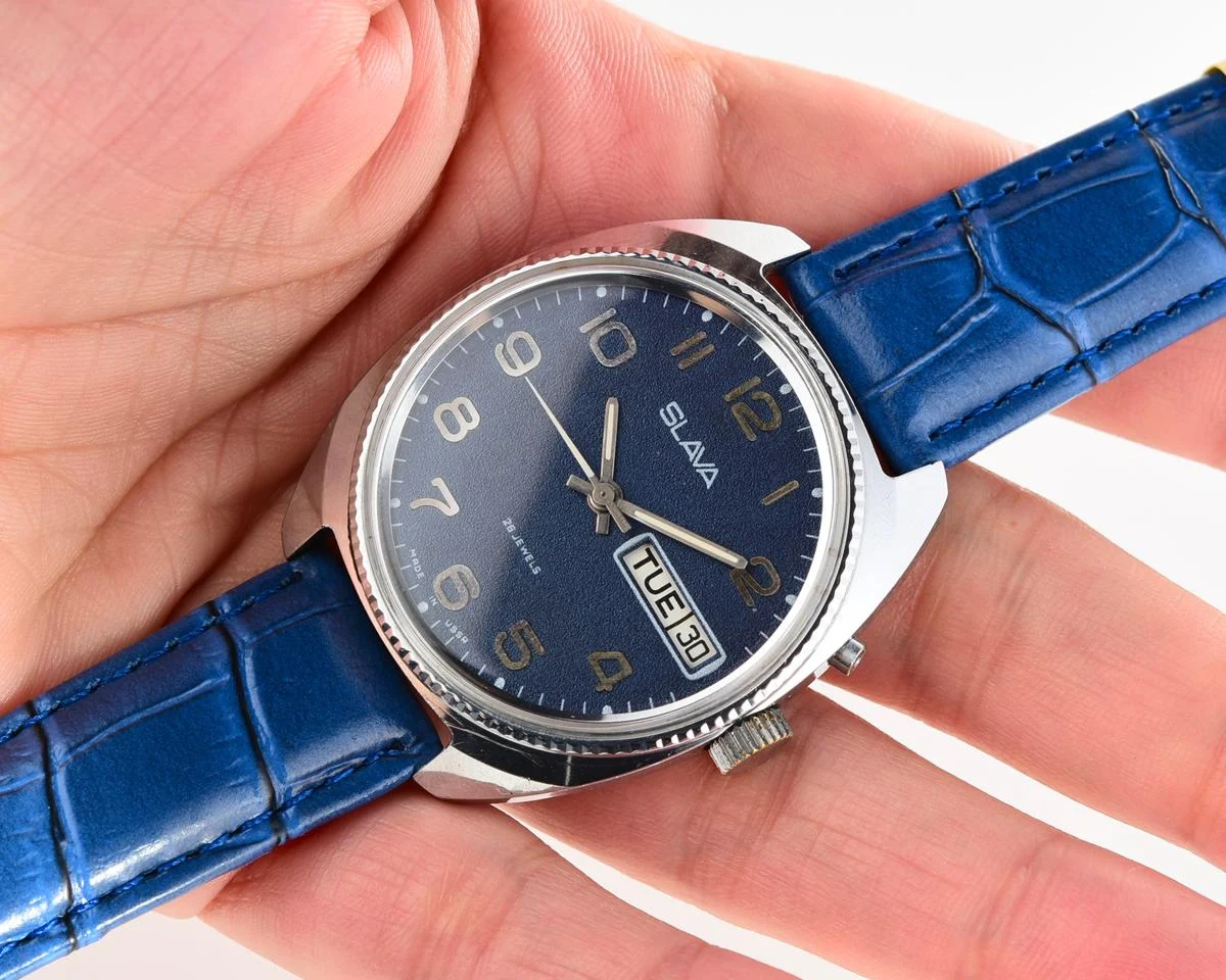 Slava vintage Soviet mechanical wristwatch