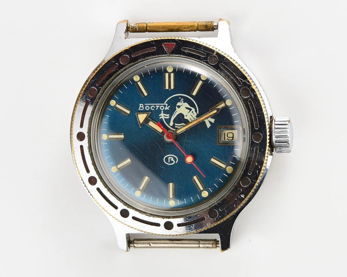 Vostok Amphibia Diver wrist watch (Scuba Dude), with nylon NATO strap
