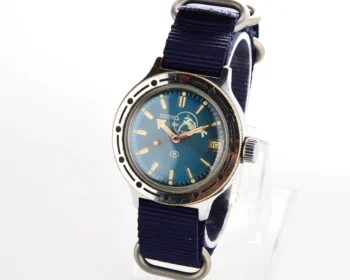 Vostok Amphibia Diver wrist watch (Scuba Dude), with nylon NATO strap