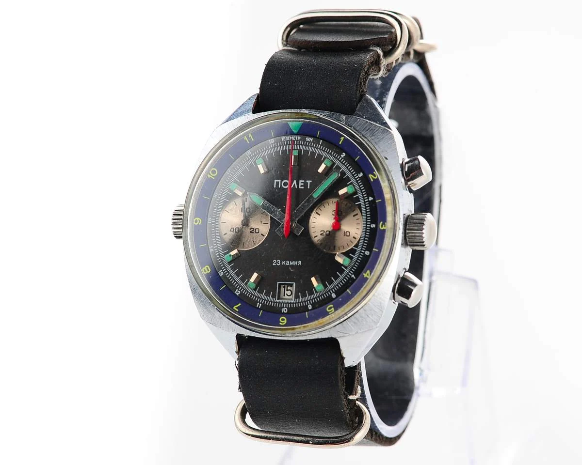 Poljot Chronograph 3133 mechanical watch + NATO strap!