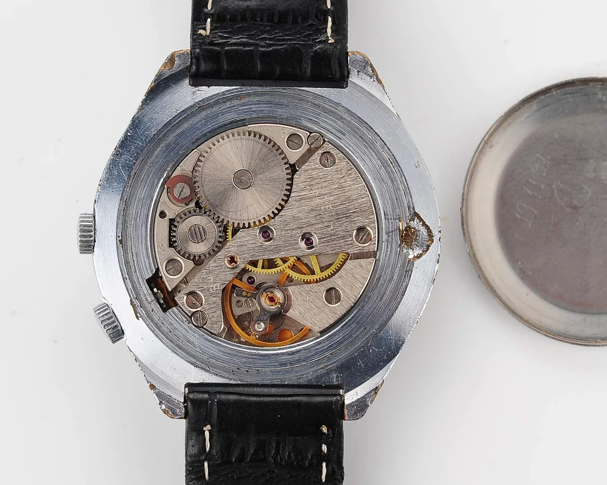 Vintage mechanical Raketa watch with 24 hours dial