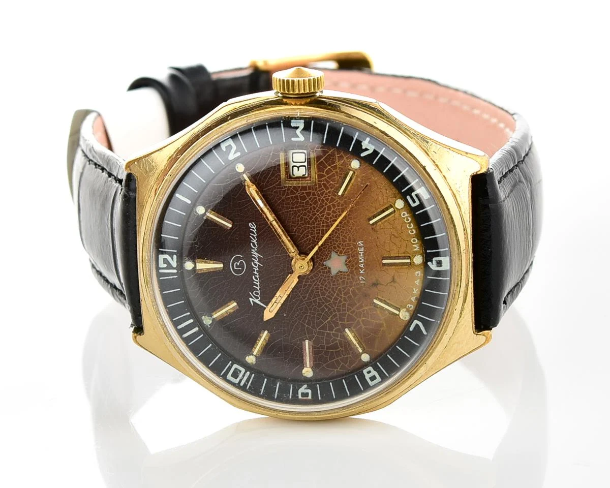 Soviet gold-plated Vostok Komandirskie mechanical watch - Zakaz MO CCCP!