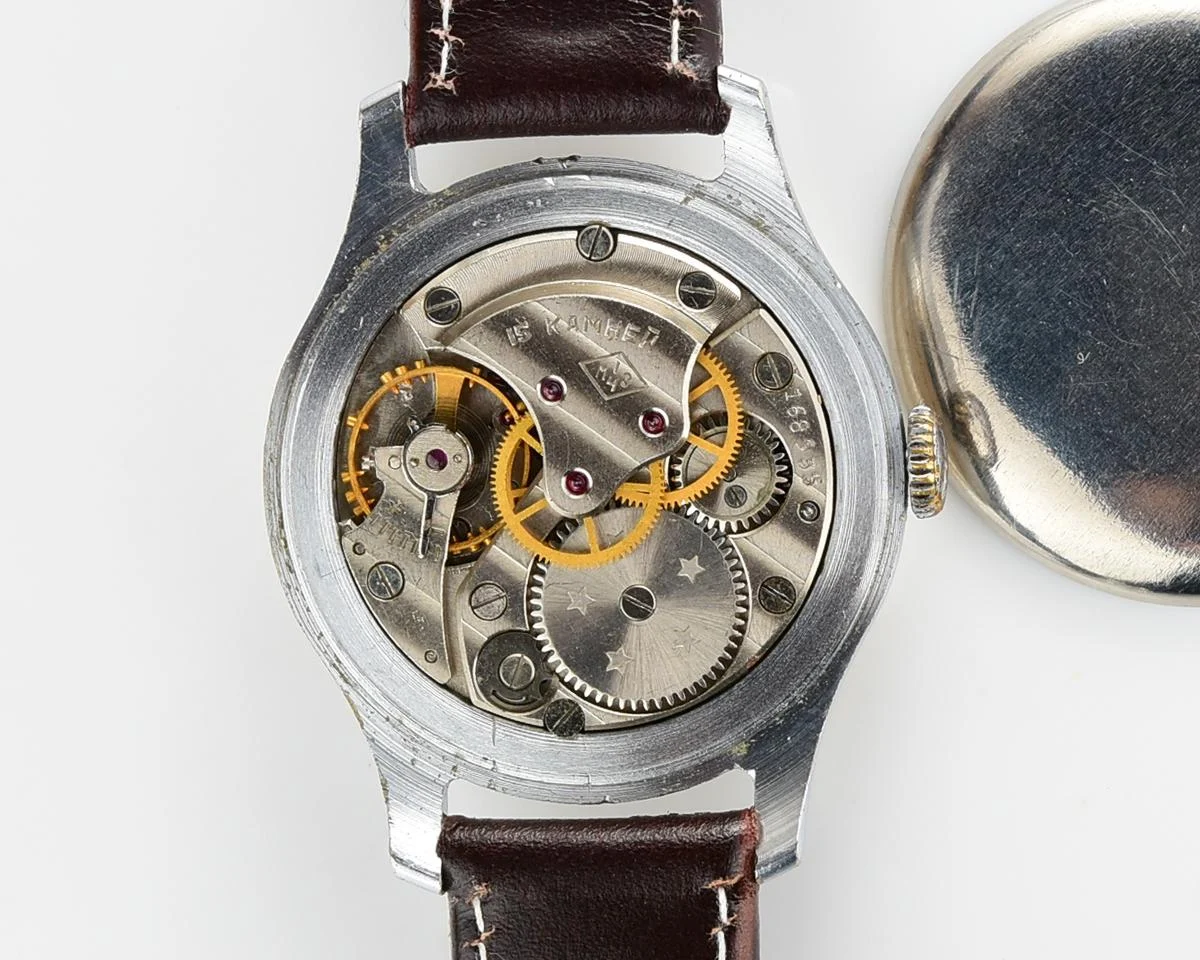 Vintage Pobeda watch with central seconds hand, from 1950s