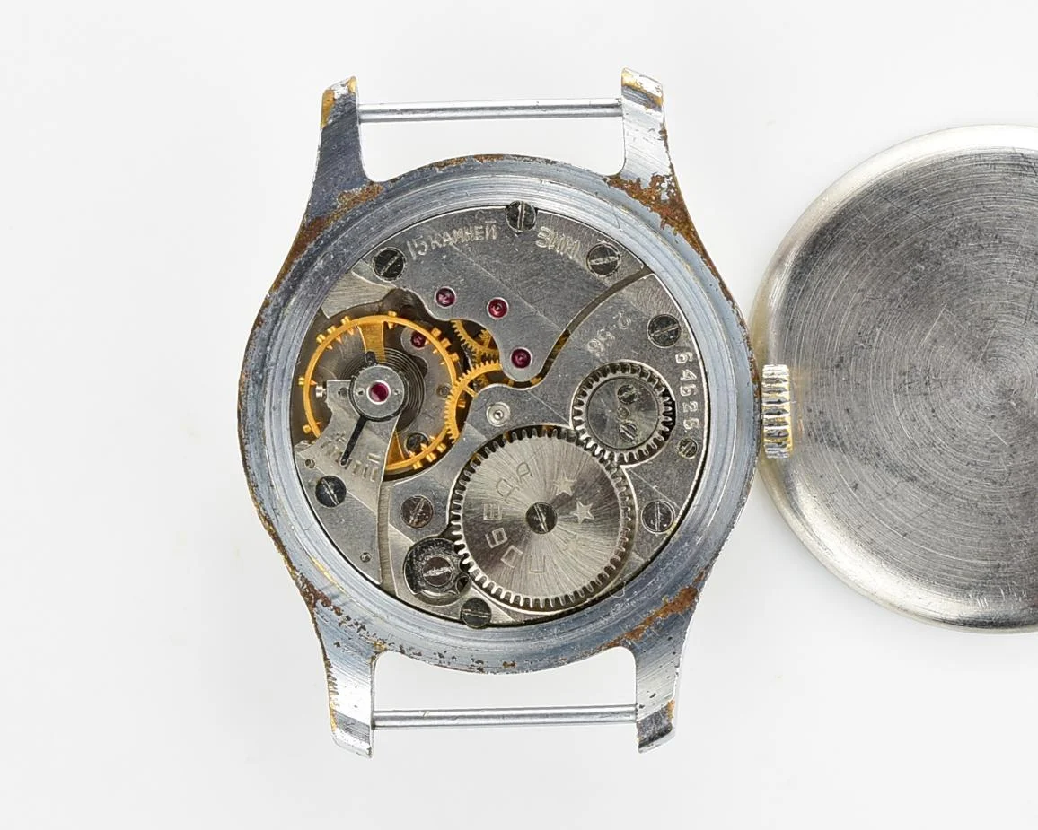 Pobeda Soviet wrist watch, from 2nd quarter of 1956