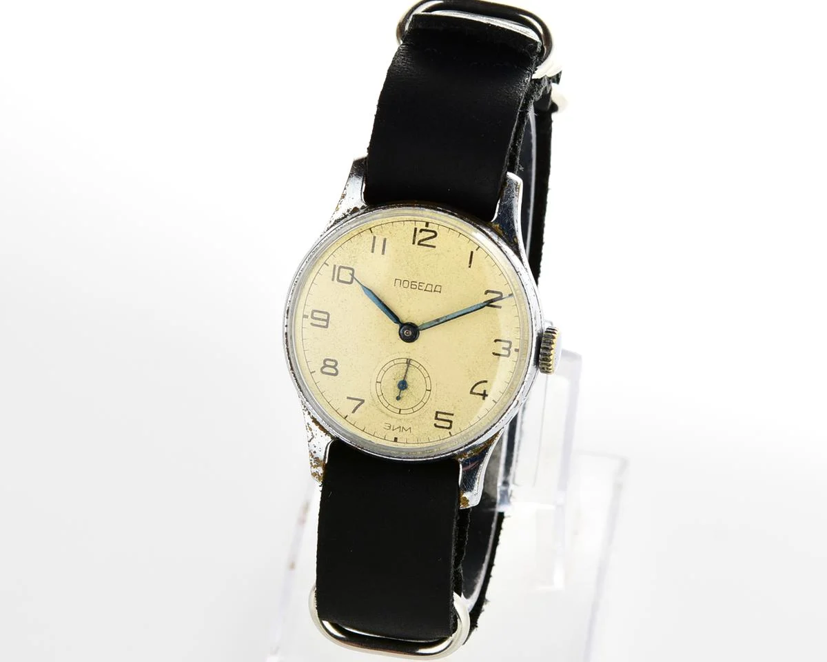 Pobeda Soviet wrist watch, from 2nd quarter of 1956