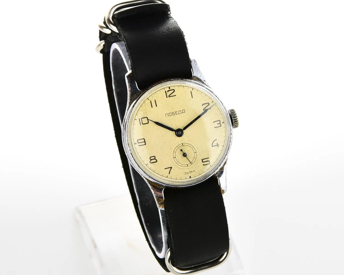 Pobeda Soviet wrist watch, from 2nd quarter of 1956