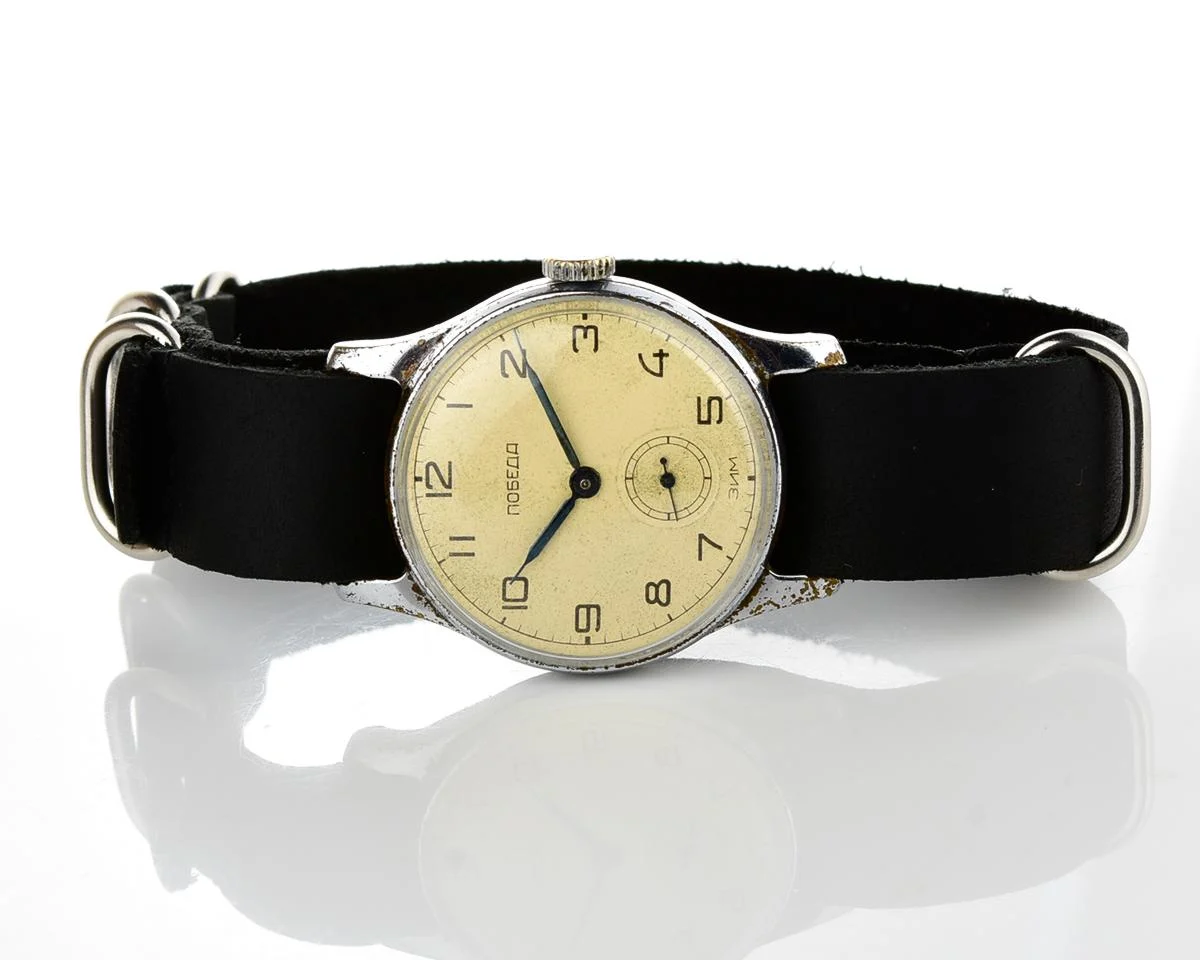 Pobeda Soviet wrist watch, from 2nd quarter of 1956
