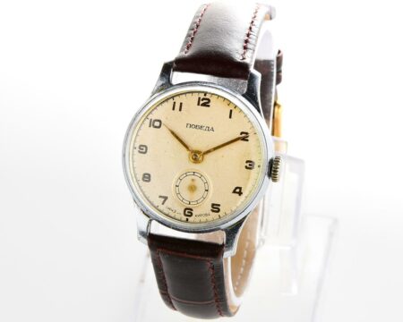 Vintage soviet mechanical POBEDA wrist watch, 4th quarter of 1955