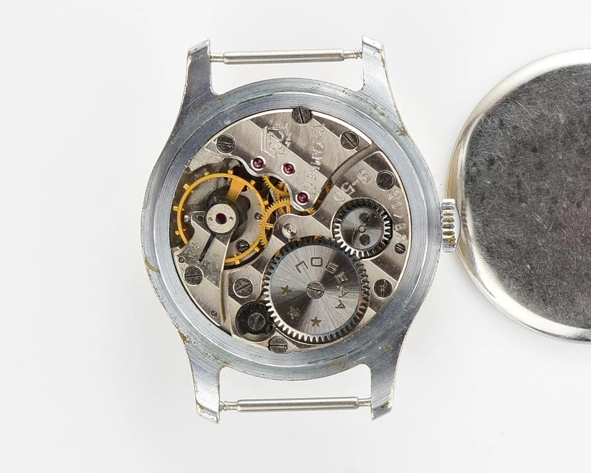 Vintage Soviet mechanical Pobeda wrist watch, 3rd quarter 1956