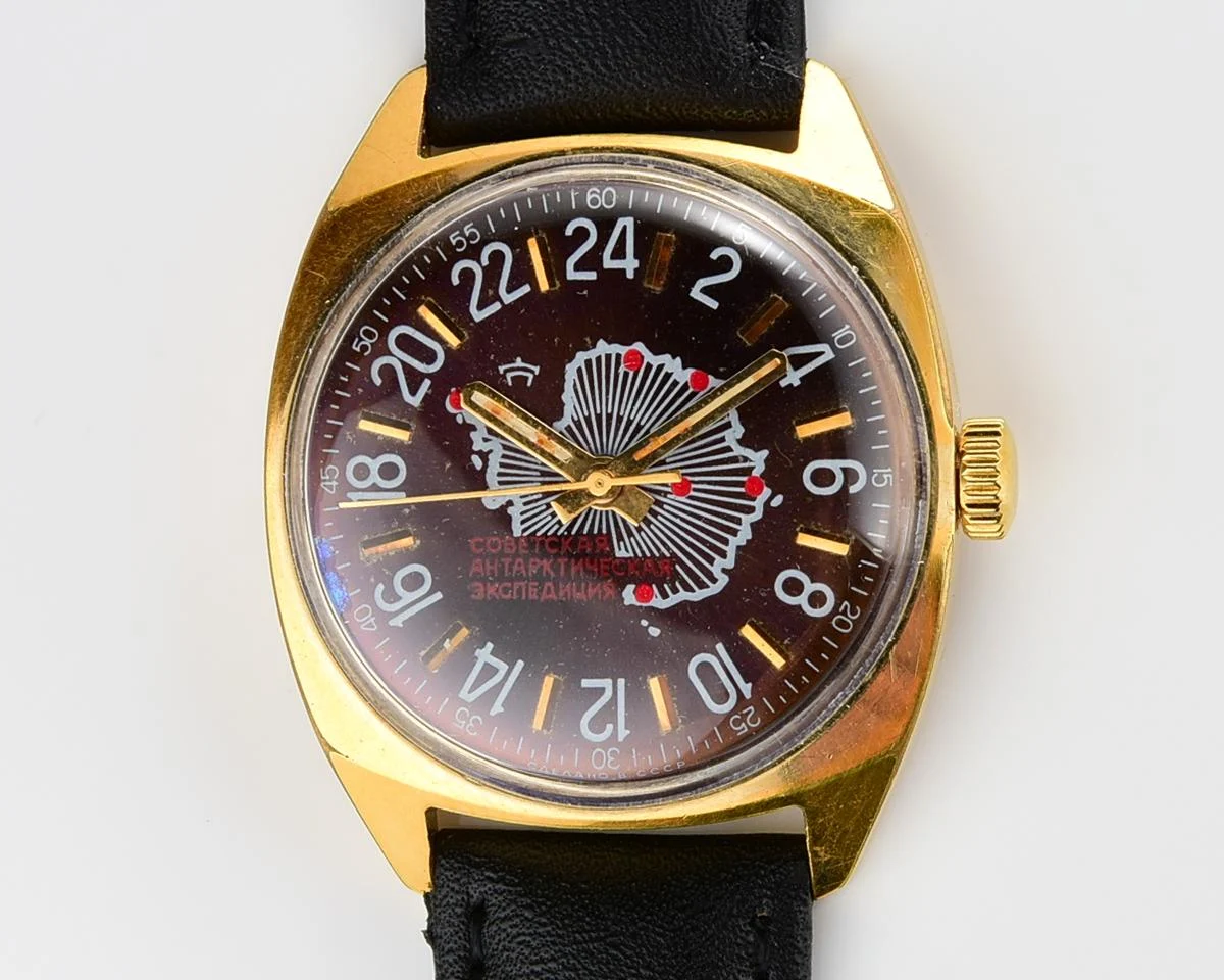 Raketa Soviet Antarctic Expedition, 24 hours gold-plated watch