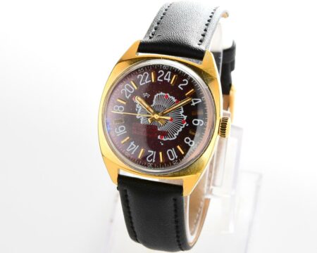 RAKETA Soviet Antarctic Expedition, 24 hours gold-plated watch
