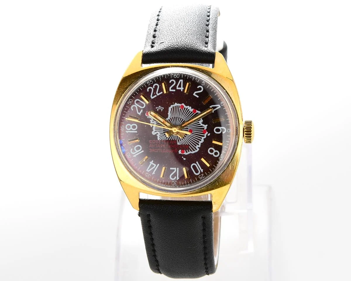 Raketa Soviet Antarctic Expedition, 24 hours gold-plated watch