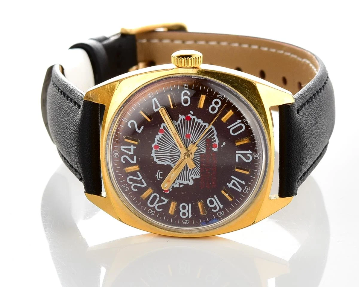 Raketa Soviet Antarctic Expedition, 24 hours gold-plated watch