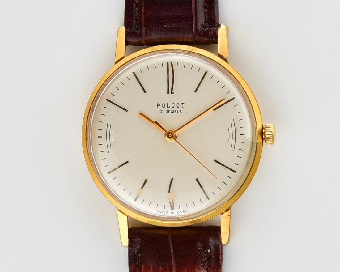 Vintage Poljot mechanical watch, gold-plated AU20