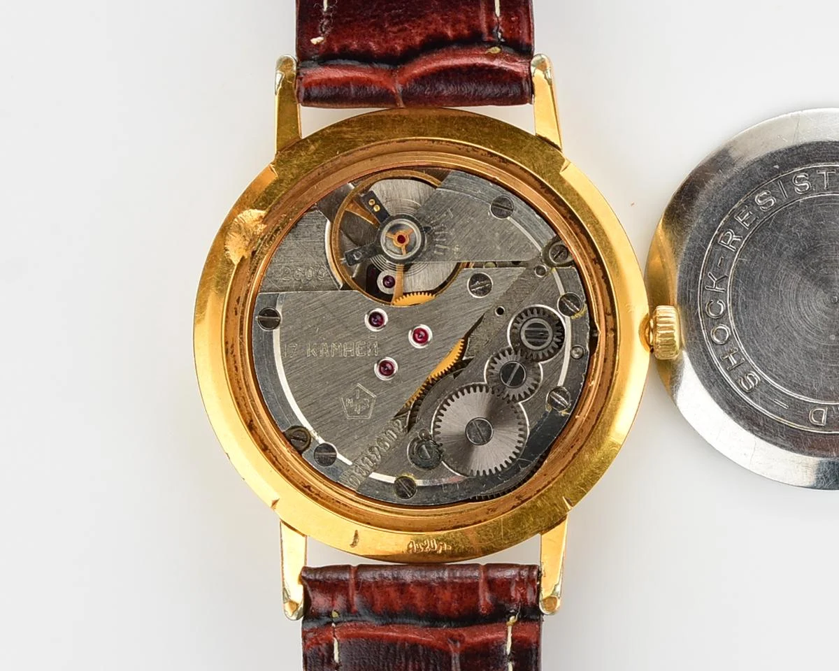 Vintage Poljot mechanical watch, gold-plated AU20
