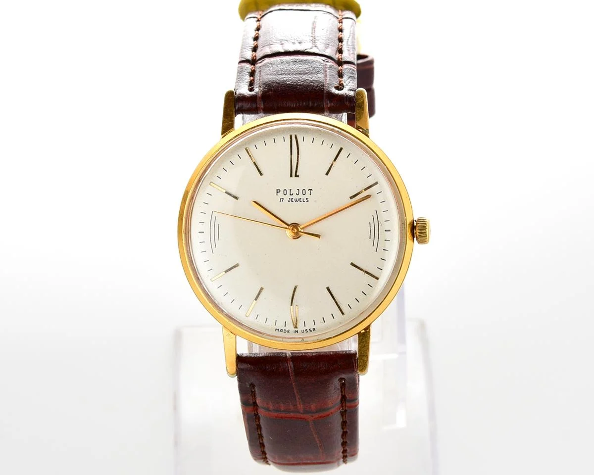 Vintage Poljot mechanical watch, gold-plated AU20
