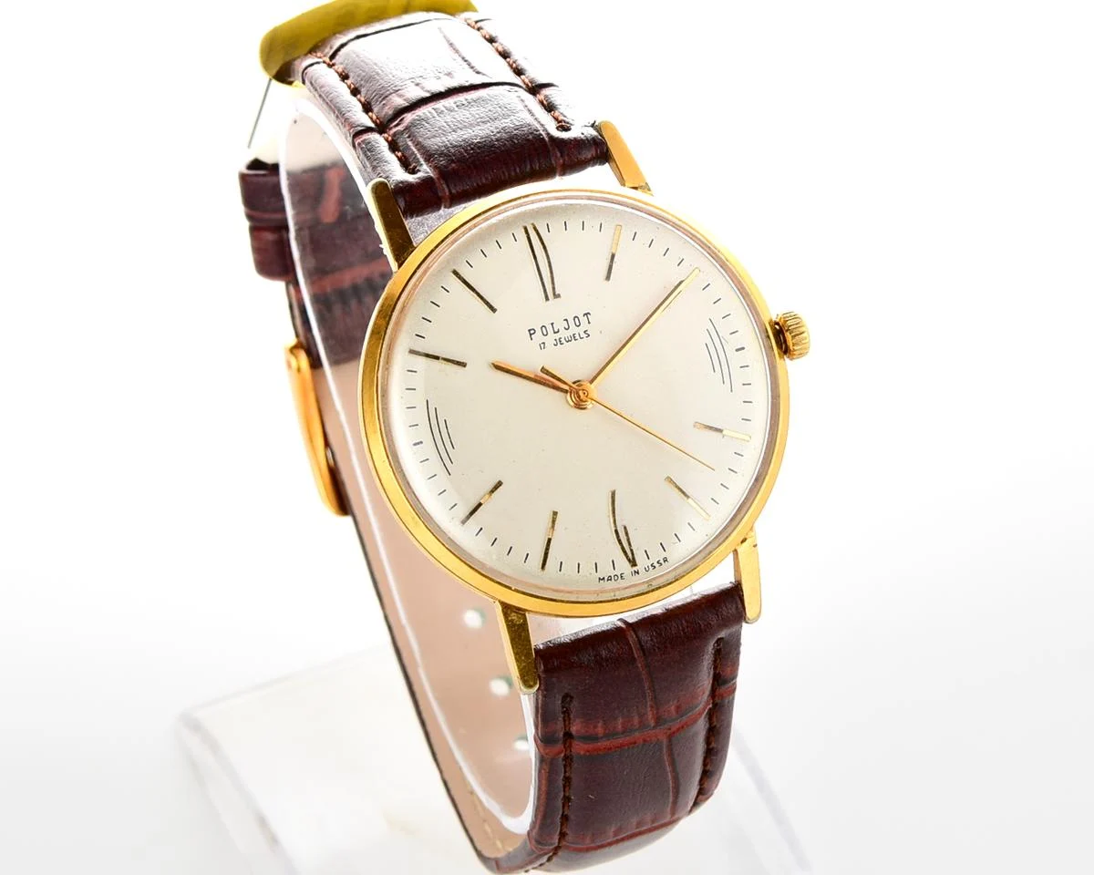 Vintage Poljot mechanical watch, gold-plated AU20