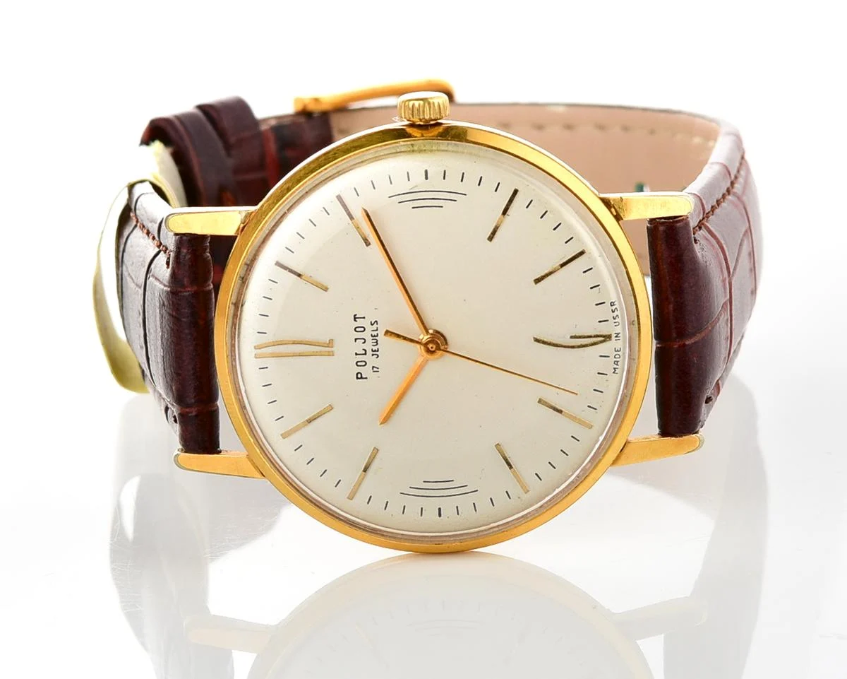 Vintage Poljot mechanical watch, gold-plated AU20
