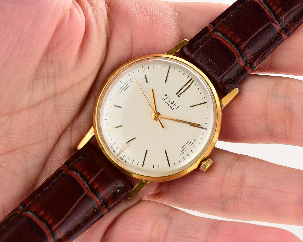 Vintage Poljot mechanical watch, gold-plated AU20