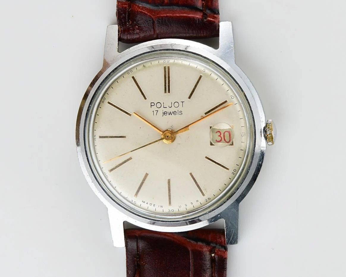 Vintage Soviet Poljot mechanical wrist watch with original crystal