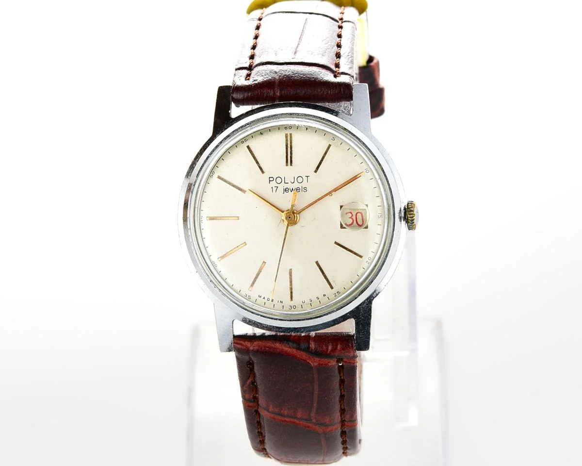 Vintage Soviet Poljot mechanical wrist watch with original crystal
