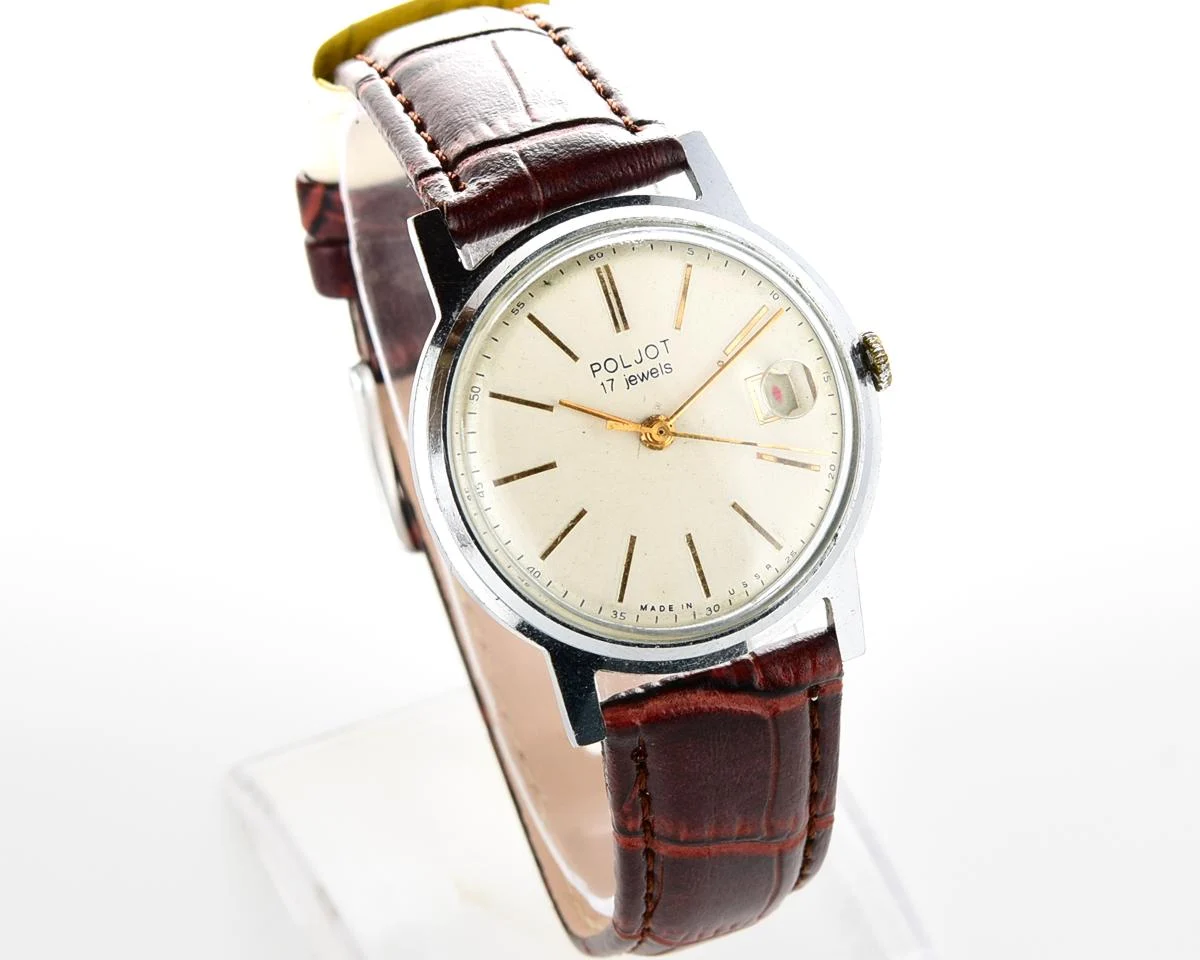 Vintage Soviet Poljot mechanical wrist watch with original crystal