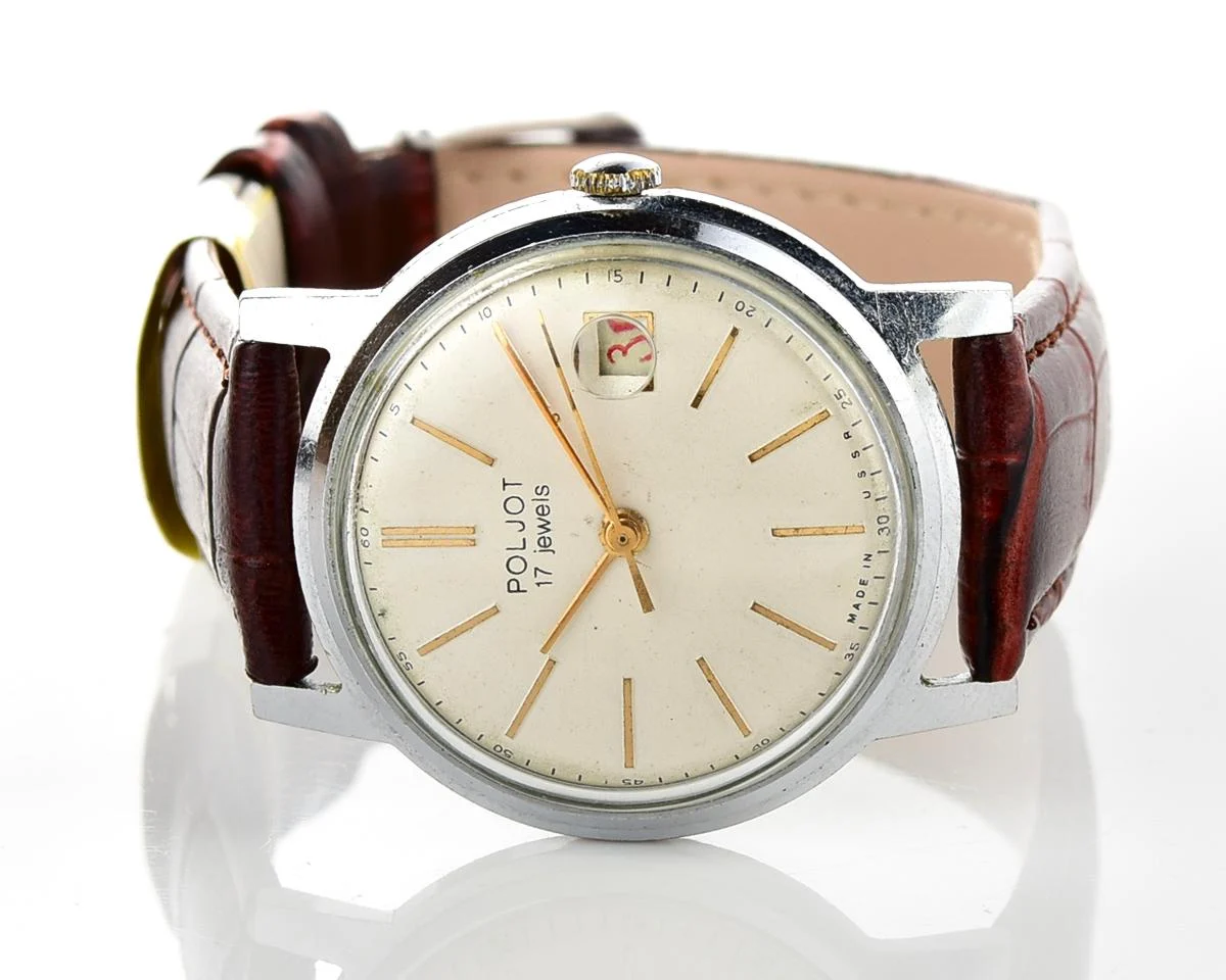 Vintage Soviet Poljot mechanical wrist watch with original crystal