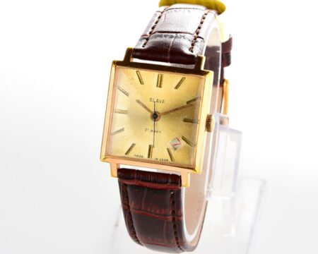Gold plated Slava soviet mechanical vintage watch!