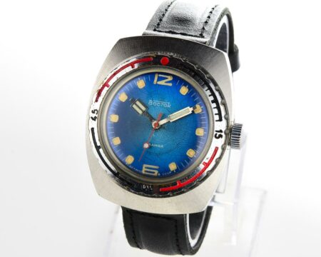 Soviet Vostok Amphibia watch, stainless steel tonneau case