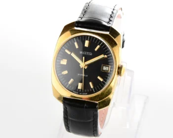 Large Wostok (Vostok) Soviet mechanical gold-plated wristwatch
