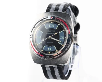 Soviet Vostok Amphibia watch, stainless steel tonneau case