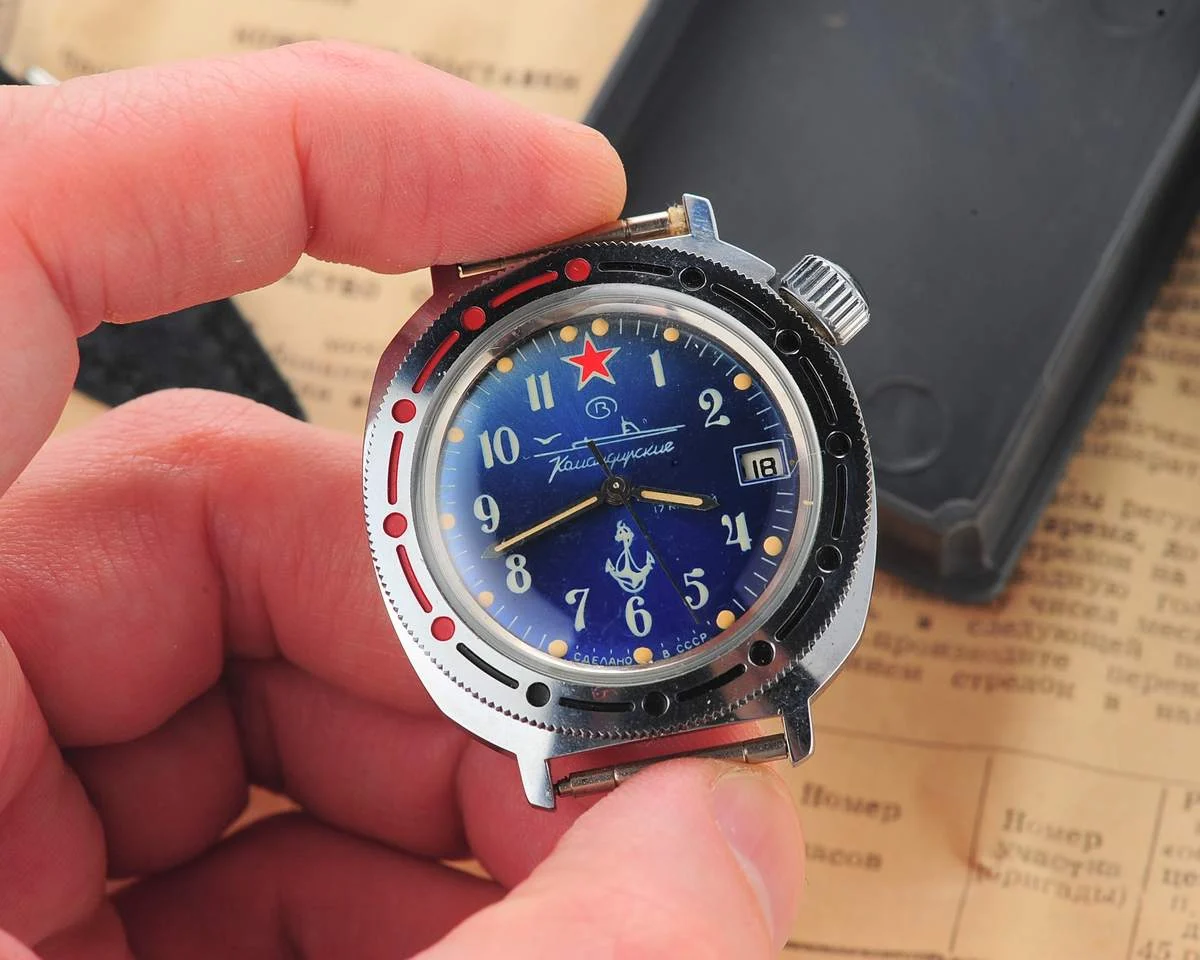 watch Komandirskie blue submarine NOS 8370-0144